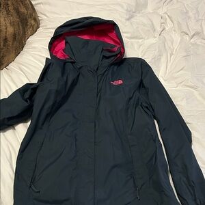 The North Face Women's Black Ski Jacket with Pink Interior